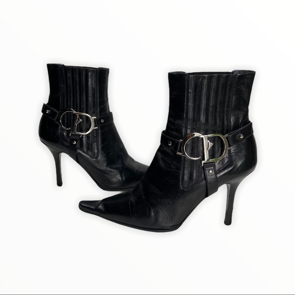 Dior black leather Booties